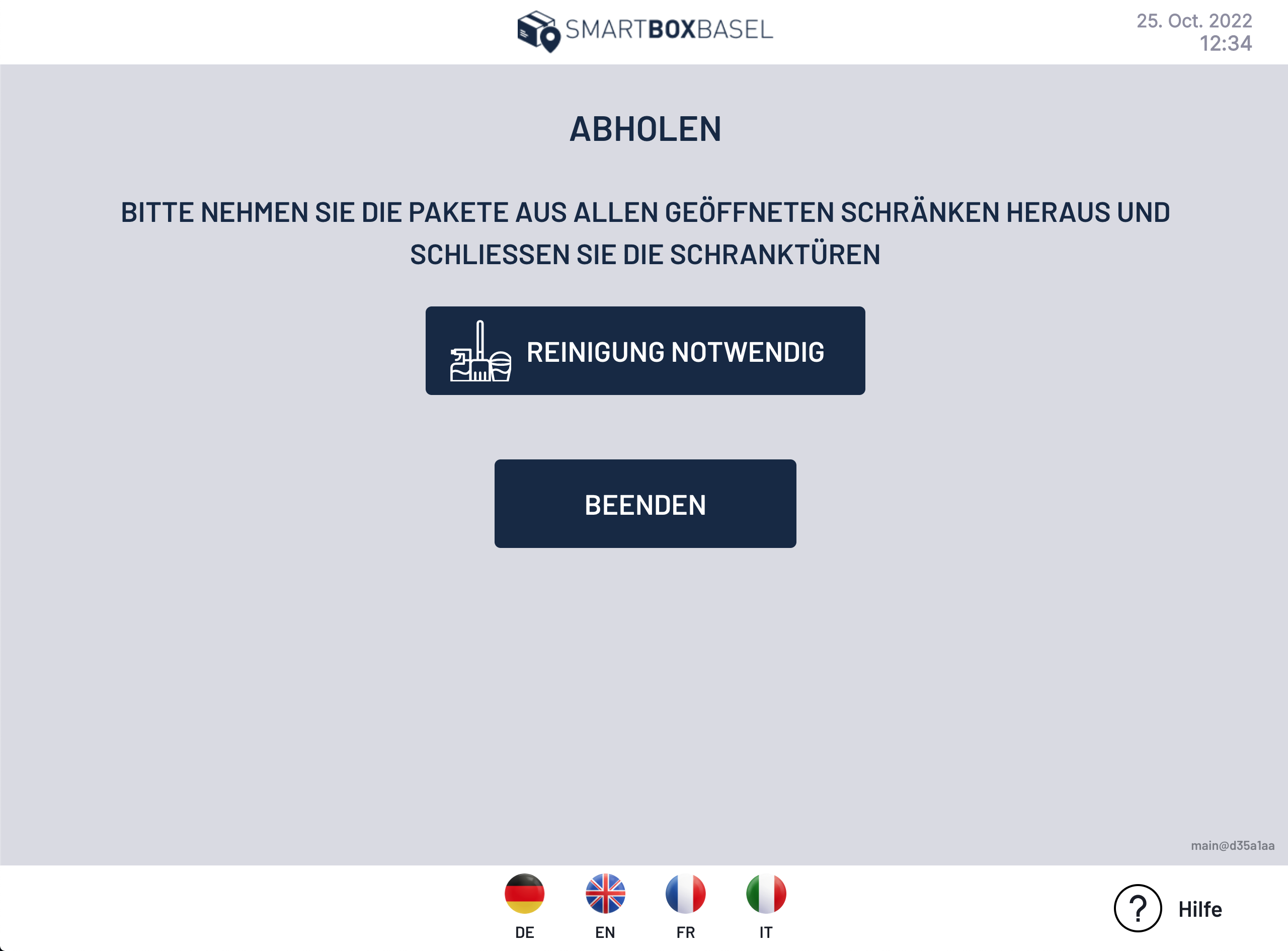 Collect parcel - unlock